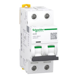 schneider A9F90276 | Miniature circuit breaker (MCB), Acti9 iC60L, 2P, 6.3A, MA curve, 20kA (IEC/EN 60947-2)
