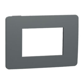 Schneider NU270322 | Cover frame, New Unica, 1 gang, 3 modules, dark grey and black