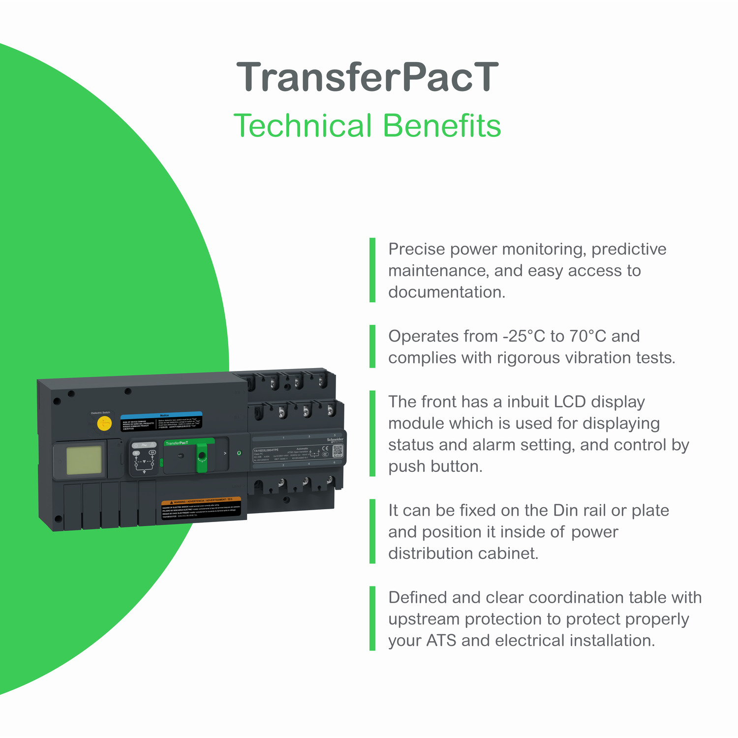 schneider TA16D4S1004TPE | automatic transfer switch, TransferPacT automatic, 100A, 4P, rotary, frame 160A