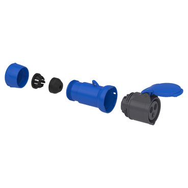 Schneider PKF16M434 | PratiKa wander socket - straight - 16 A - 3P + E - 380...415 V AC - IP44