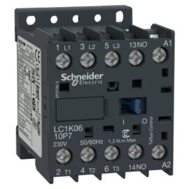 Schneider LC1K0610B7 | Contactor, TeSys K, 3P, AC-3, lt or eq to 440V 6A, 1 NO aux., 24VAC coil