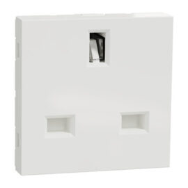 Schneider NU304518 | Socket-outlet, New Unica, 2P+E, 13A, British, with shutter, 2 modules, white