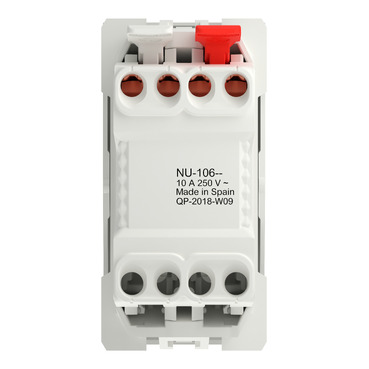 Schneider NU310618 | Push-button, New Unica, + NO push-button, 10A, 1 module, screwless terminals, untreated, IP4X, white