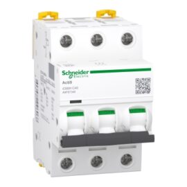schneider A9F87340 | Miniature circuit-breaker, Acti9 iC60H, 3P, 40 A, C curve, 10000 A (IEC 60898-1), 15 kA (IEC 60947-2)