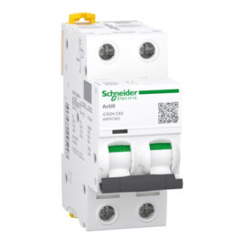 Schneider A9F87263 | Miniature circuit-breaker, Acti9 iC60H, 2P, 63 A, C curve, 10000 A (IEC 60898-1), 15 kA (IEC 60947-2)