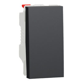Schneider NU310654 | Push button switch, New Unica, + NO push-button, 10A, 1 module, anthracite
