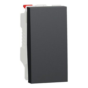 Schneider NU310654 | Push button switch, New Unica, + NO push-button, 10A, 1 module, anthracite