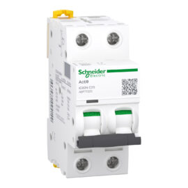 Schneider A9F77220 | Miniature circuit-breaker, Acti9 iC60N, 2P, 20 A, C curve, 6000 A (IEC 60898-1), 10 kA (IEC 60947-2)