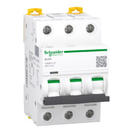 Schneider A9F77310 | Miniature circuit-breaker, Acti9 iC60N, 3P, 10 A, C curve, 6000 A (IEC 60898-1), 10 kA (IEC 60947-2)