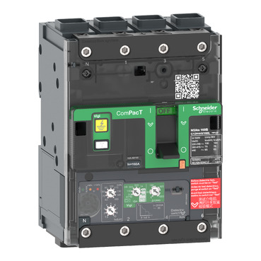 Schneider C11F44V100L | Circuit breaker ComPacT NSXm F (36kA at 415VAC), 4 Poles 4d, 100A rating Micrologic 4.1 trip unit