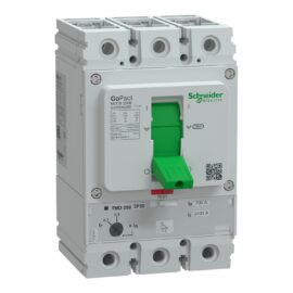 Schneider G25B3A200 | Circuit breaker, GoPact MCCB 250, 3 poles, 25kA at 415VAC, 200A rating, TMD trip unit, adjustable thermal protection