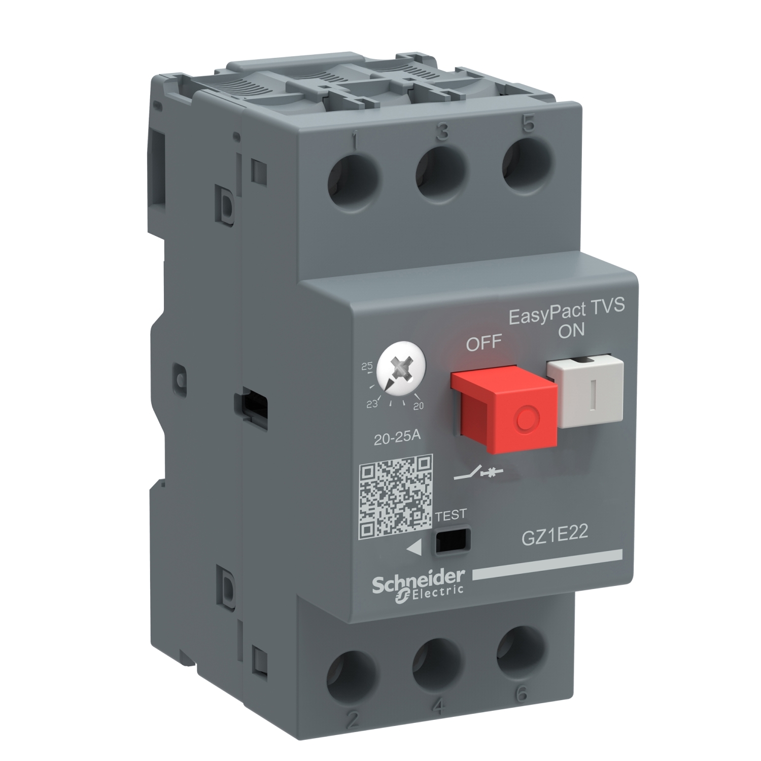 Schneider GZ1E22 | Motor circuit breaker, EasyPact, TVS GZ1E, AC-3, 3P, 20..25A, thermal magnetic detection