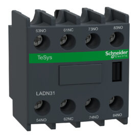 Schneider LADN31 TeSys | Auxiliary contact block, TeSys D, 3NO + 1NC, front mounting, screw terminals