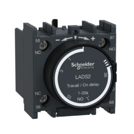 Schneider LADS2 | Time delay auxiliary contact block, TeSys D, 1NO + 1NC, on delay 1-30 s, front mounting, screw terminals