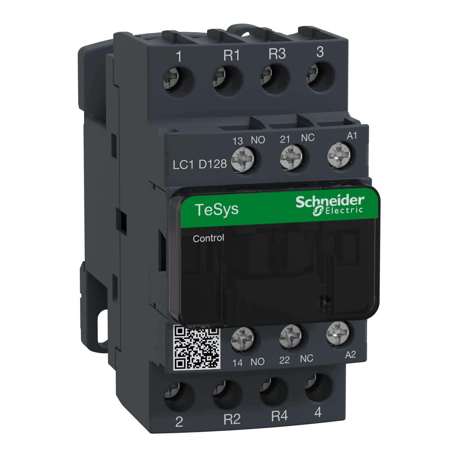 Schneider LC1D128M7 Contactor | TeSys D contactor - 4P(2 NO + 2 NC) - AC-1 - <= 440 V 25 A - 220 V AC coil