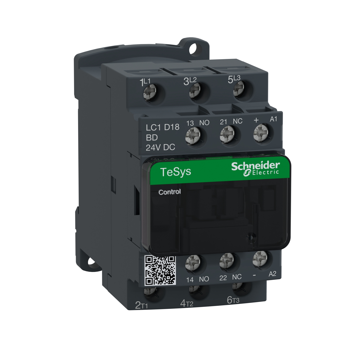 Schneider LC1D18BD Contactor | TeSys D - 3P(3 NO) - AC-3 - <= 440 V 18 A - 24 V DC coil
