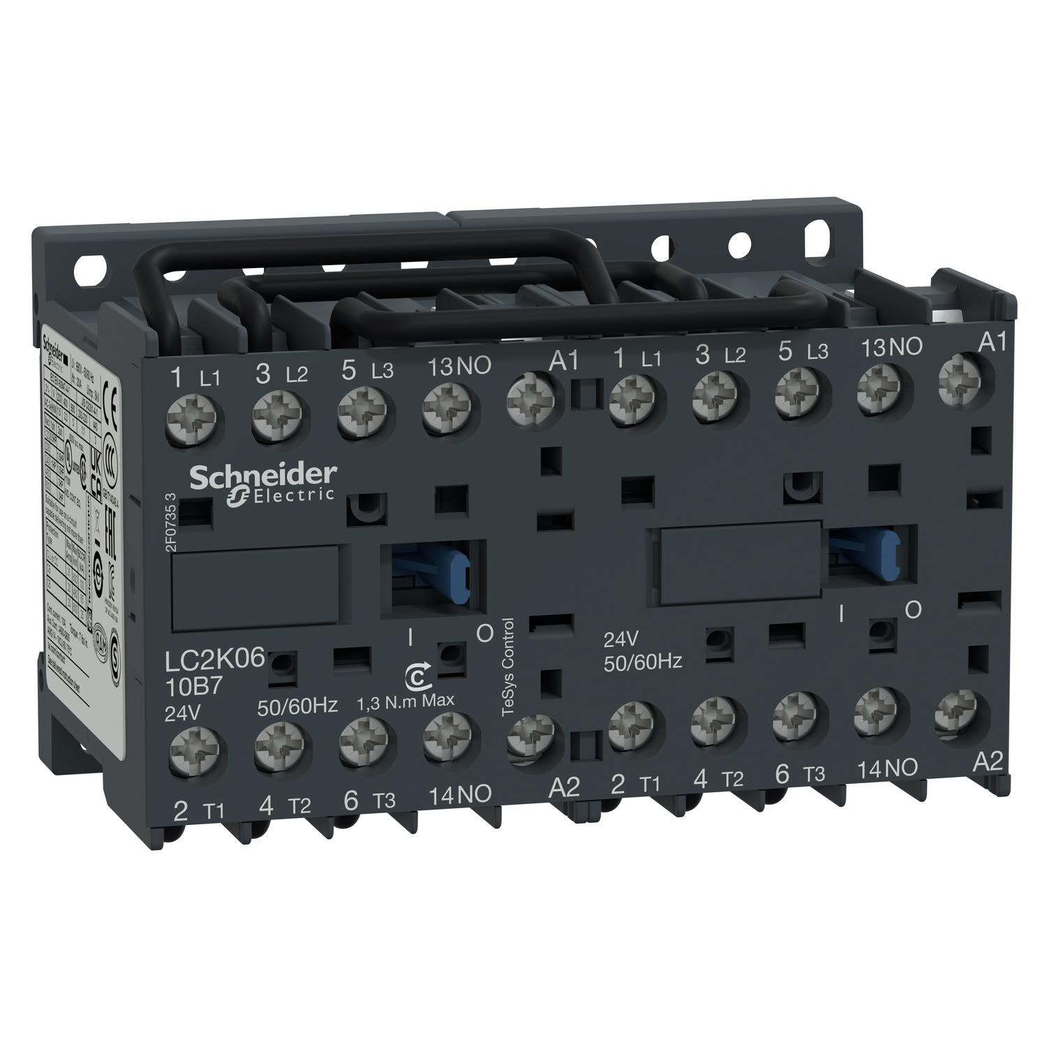 Schneider LC2K0910M7 | TeSys K reversing contactor - 3P - AC-3 <= 440 V 9 A - 1 NO - 220...230 VAC coil