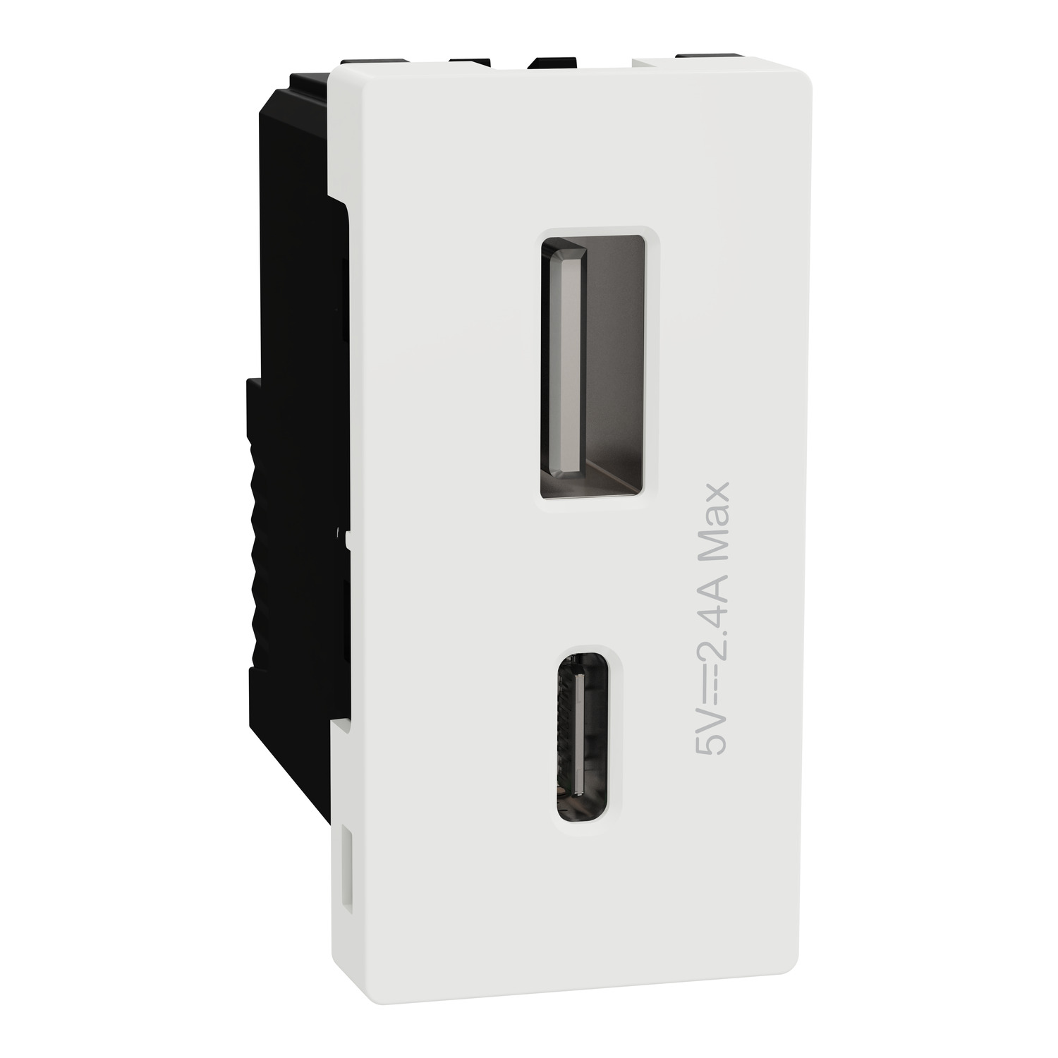Schneider M3TB_USB_AC | USB Type A+C, Miluz E, 2 Port, 2.4A, 12W, 1 Module, White