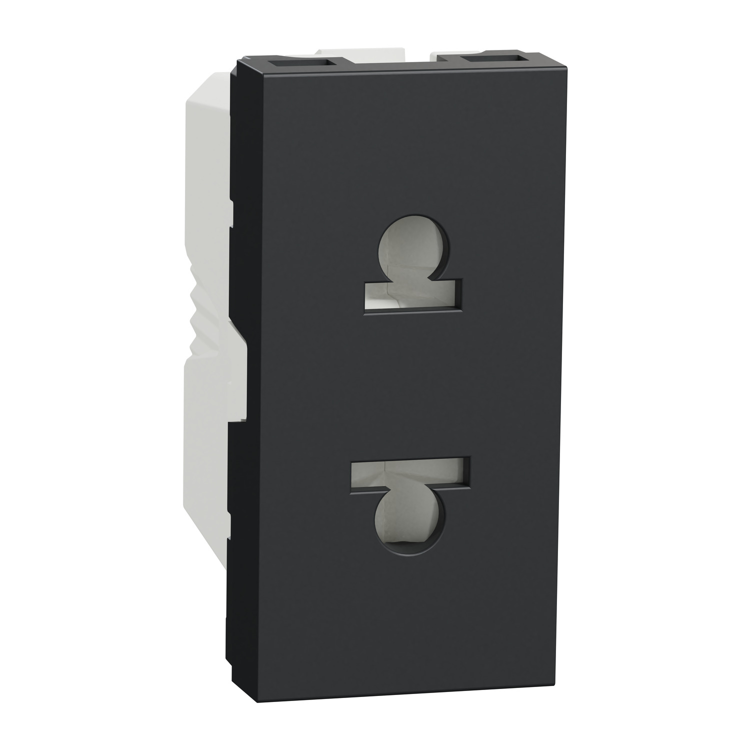 Schneider NU302154 | Socket-outlet, New Unica, 2P, 16A, Euroamerican, with shutter, anthracite