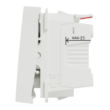 Schneider NU320618CN | Push-button, New Unica, mechanism, + NO push-button, 10A, 2 modules, screwless terminals, IP4X, white