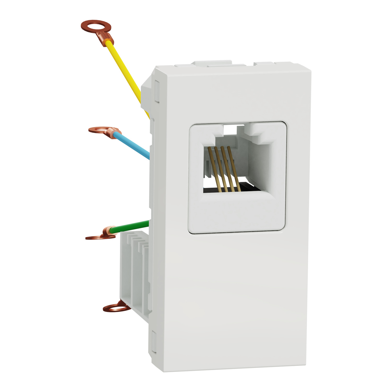 Schneider NU349118 | Telephone socket, New Unica, RJ12, 1 connector, 1 module, white