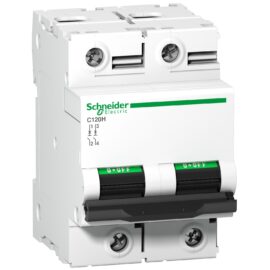 Schneider A9N18459 | Miniature circuit breaker (MCB), Acti9 C120H, 2P, 125A, C curve, 15000A (IEC/EN 60898-1), 15kA (IEC/EN 60947-2)