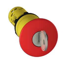 Schneider XB7NS9445 | Emergency stop push button, Harmony XB7, 22mm, red mushroom 40mm, trigger key release, 1NO + 1NC