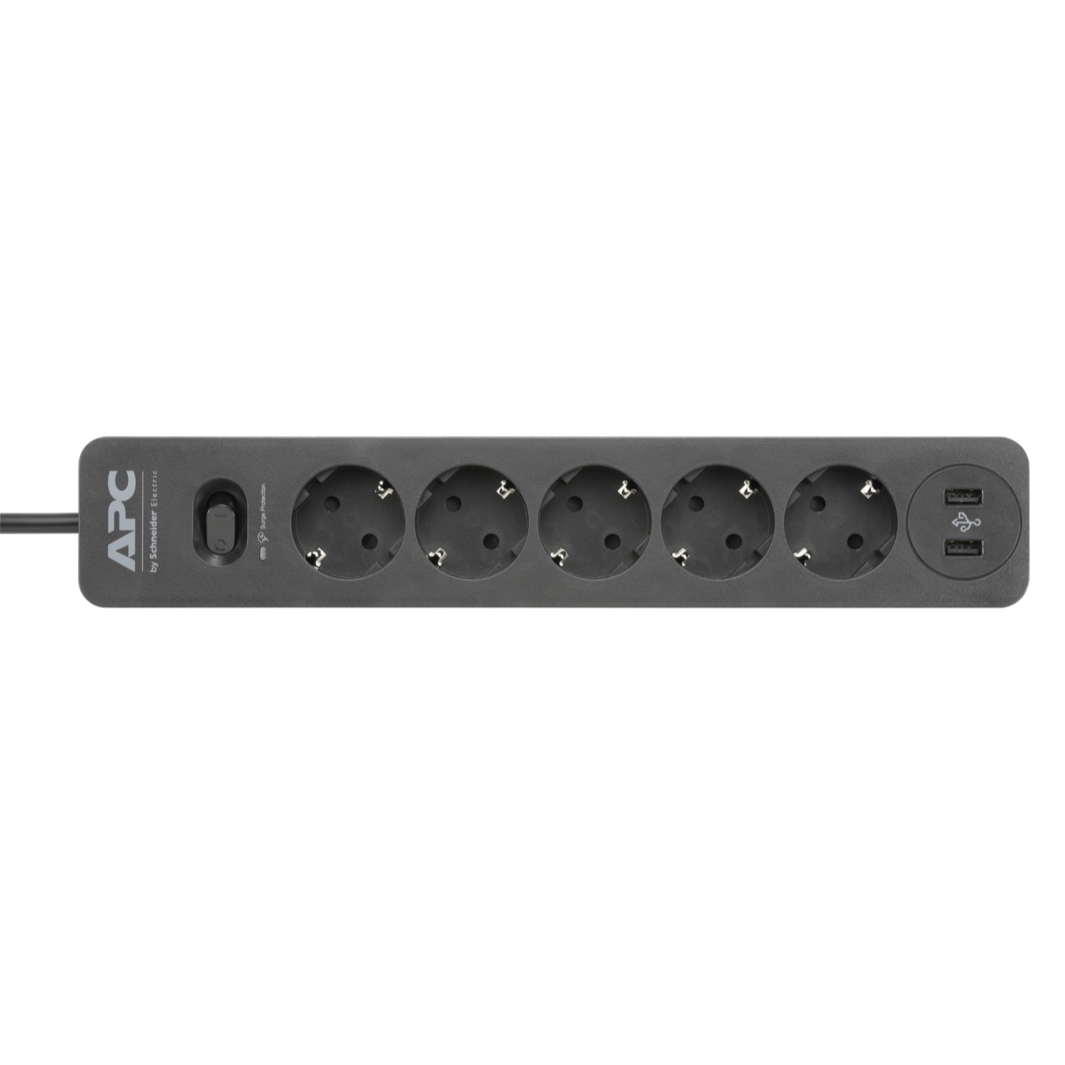 Schneider PME5U2B-GR | APC Essential SurgeArrest 5 Outlet 2 USB Ports Black 230V Germany