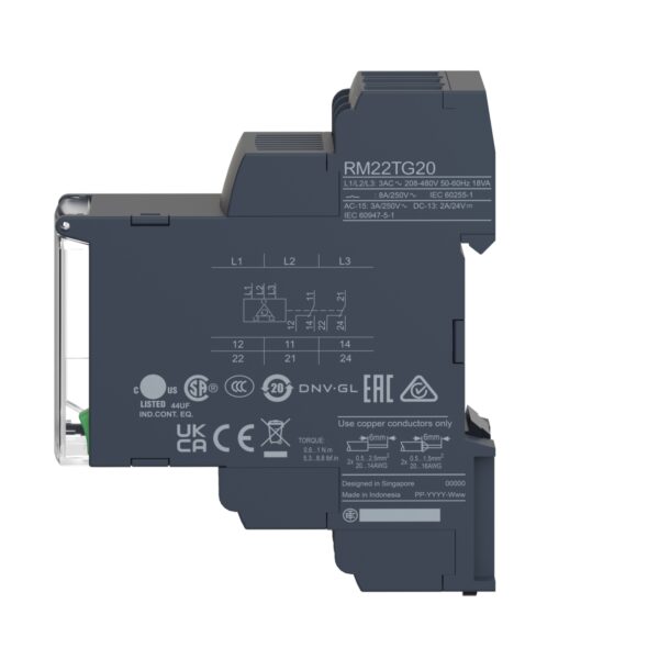 Schneider RM22TG20 Relay | Modular 3-phase supply control relay, 8 A, 2 ...