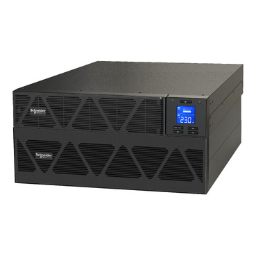 Schneider SRVS10KRILRK UPS | Easy UPS 1 Ph On-Line, 10kVA/10kW, Rackmount 5U, 230V, 1x Hard wire 3-wire(1P+N+E) outlet, Intelligent Card Slot, LCD, Extended Runtime, W/ rail kit