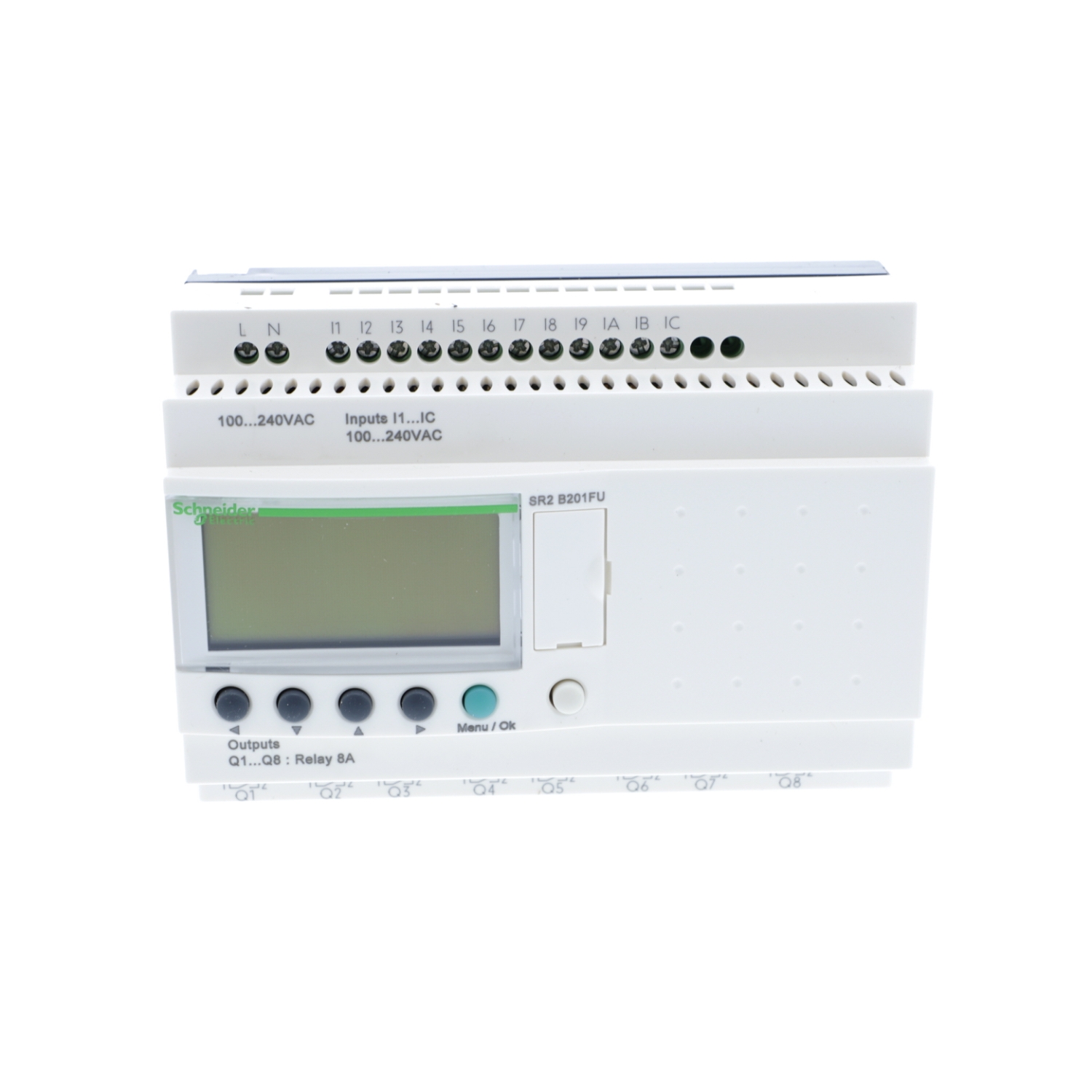 Schneider SR2B201FU | compact smart relay Zelio Logic - 20 I O - 100.240 V AC - clock - display