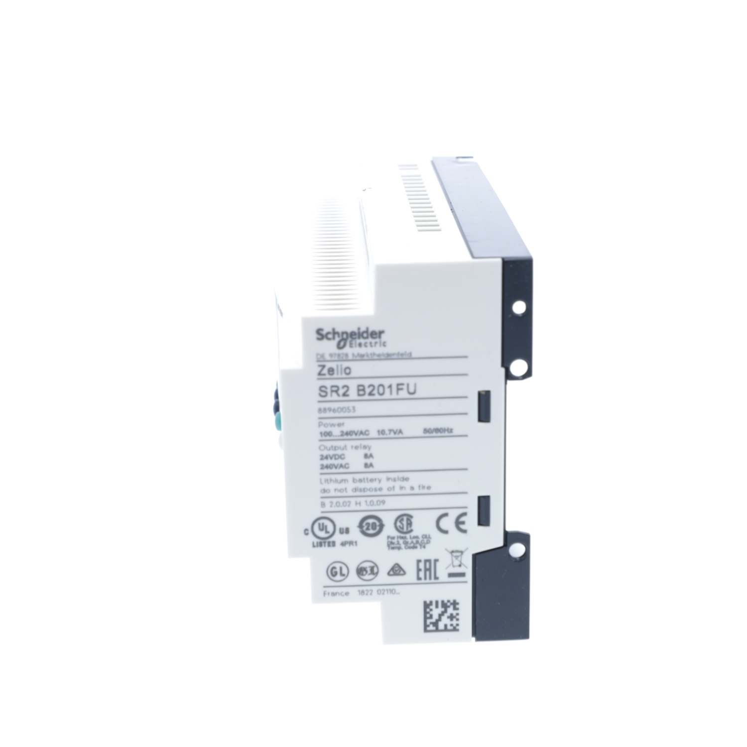 Schneider SR2B201FU | compact smart relay Zelio Logic - 20 I O - 100.240 V AC - clock - display
