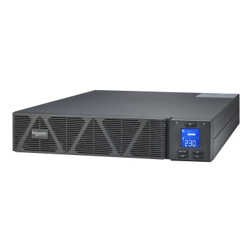 Schneider SRVS3KRI UPS | Easy UPS 1 Ph On-Line, 3kVA, Rackmount 2U, 230V, 6x IEC C13 + 1x IEC C19 outlets, Intelligent Card Slot, LCD, W/O rail kit