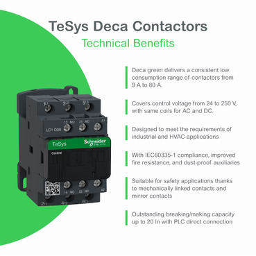 Schneider LC1D95F7 | TeSys D contactor - 3P(3 NO) - AC-3 - <= 440 V 95 A - 110 V AC 50/60 Hz coil