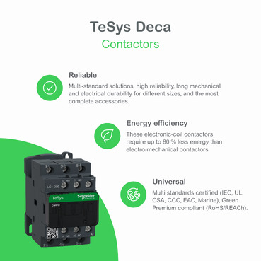 Schneider LC1D95F7 | TeSys D contactor - 3P(3 NO) - AC-3 - <= 440 V 95 A - 110 V AC 50/60 Hz coil