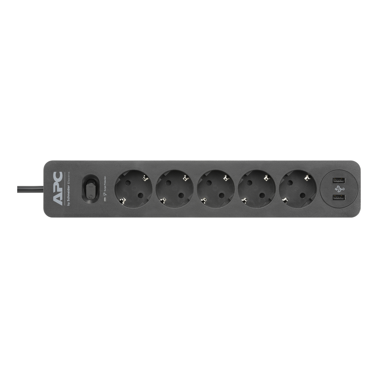 Schneider PME5U2B-GR | APC Essential SurgeArrest 5 Outlet 2 USB Ports Black 230V Germany