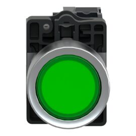 Schneider XA2EW33M1 | Green flush complete illum push-button - Ø22 - flush - 220V AC - 1NO