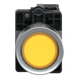 Schneider XA2EW35B1 Harmony | Yellow flush complete illum push-button - Ø22 - flush - 24V AC/DC - 1NO