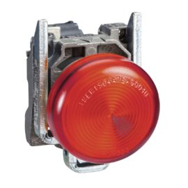 Schneider XB4BV64 | Pilot light, metal, red, Ø22, plain lens with BA9s bulb, <= 250 V