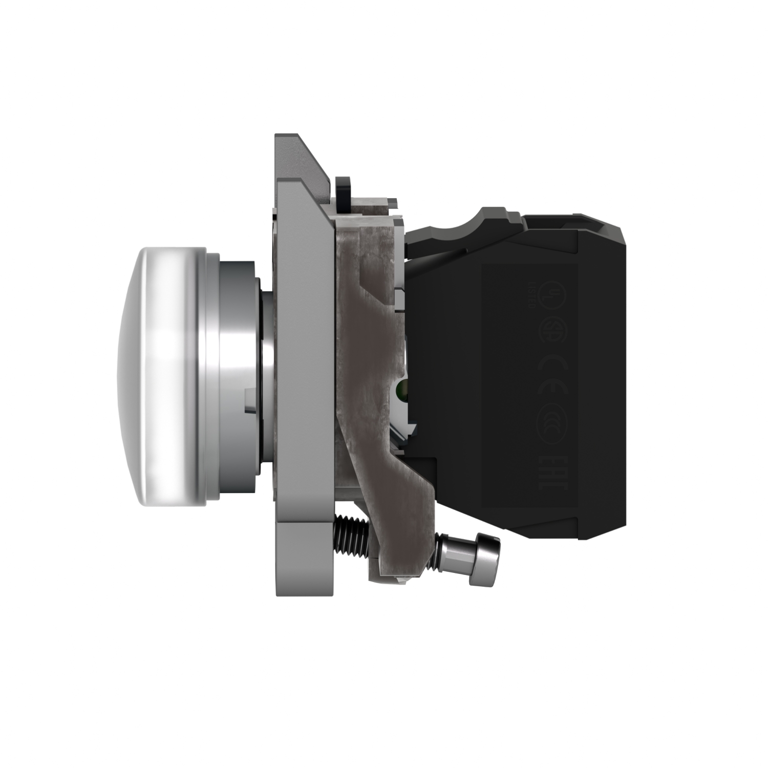 Schneider XB4BVB1 | Pilot light, metal, white, Ø22, plain lens with integral LED, 24 V AC/DC