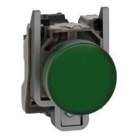 Schneider XB4BV63  Harmony | Pilot light, Harmony XB4, metal, green, 22mm, plain lens with BA9s bulb, lt 250V