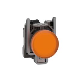 Schneider XB4BVM5 | Pilot light, metal, orange, Ø22, plain lens with integral LED, 230...240 VAC