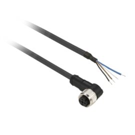 XZCP1041L2 | Pre wired connectors XZ, elbowed female, M8, 4 pins, cable PUR 2 m