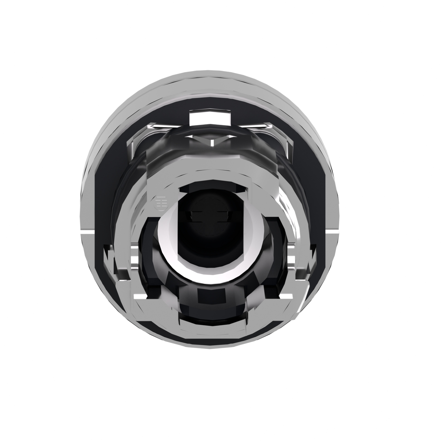 Schneider ZB4BA18 | Illuminated push button head, metal, flush, white, Ø22, spring return, integral LED, for insertion legend, unmarked