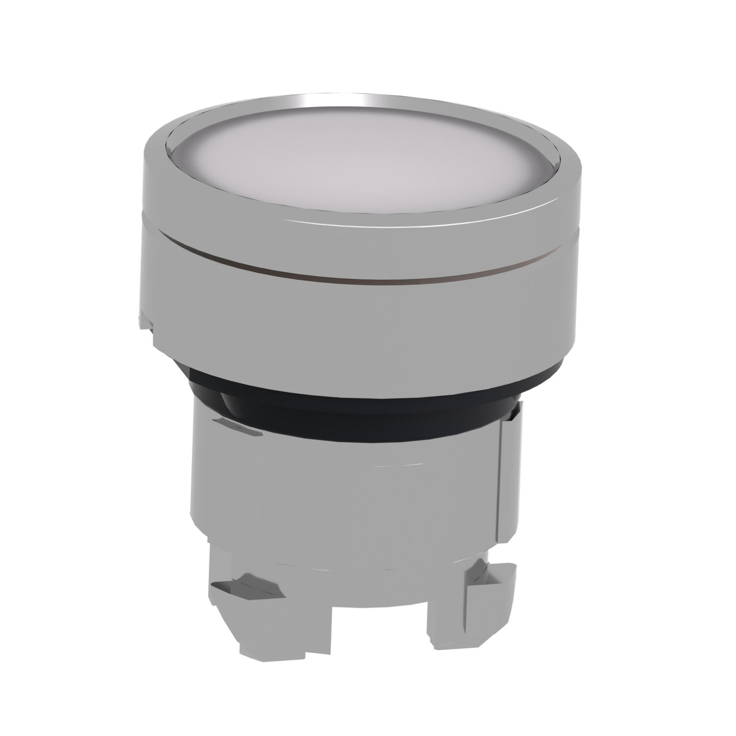 Schneider ZB4BA18 | Illuminated push button head, metal, flush, white, Ø22, spring return, integral LED, for insertion legend, unmarked