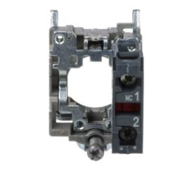 Schneider ZB4BZ102 | Single contact block with body/fixing collar, metal, screw clamp terminal, 1 NC