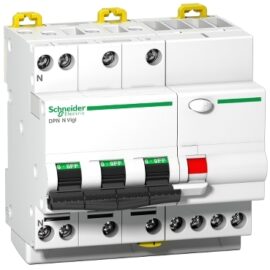 Schneider A9D31725 | Acti9  current breaker  (RCBO).  3P+N circuit breaker with 3 protected poles,25A