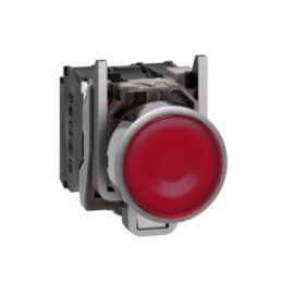 Schneider XB4BW34G5 Harmony | Red flush complete illum pushbutton Ø22 spring return 1NO+1NC 110...120V