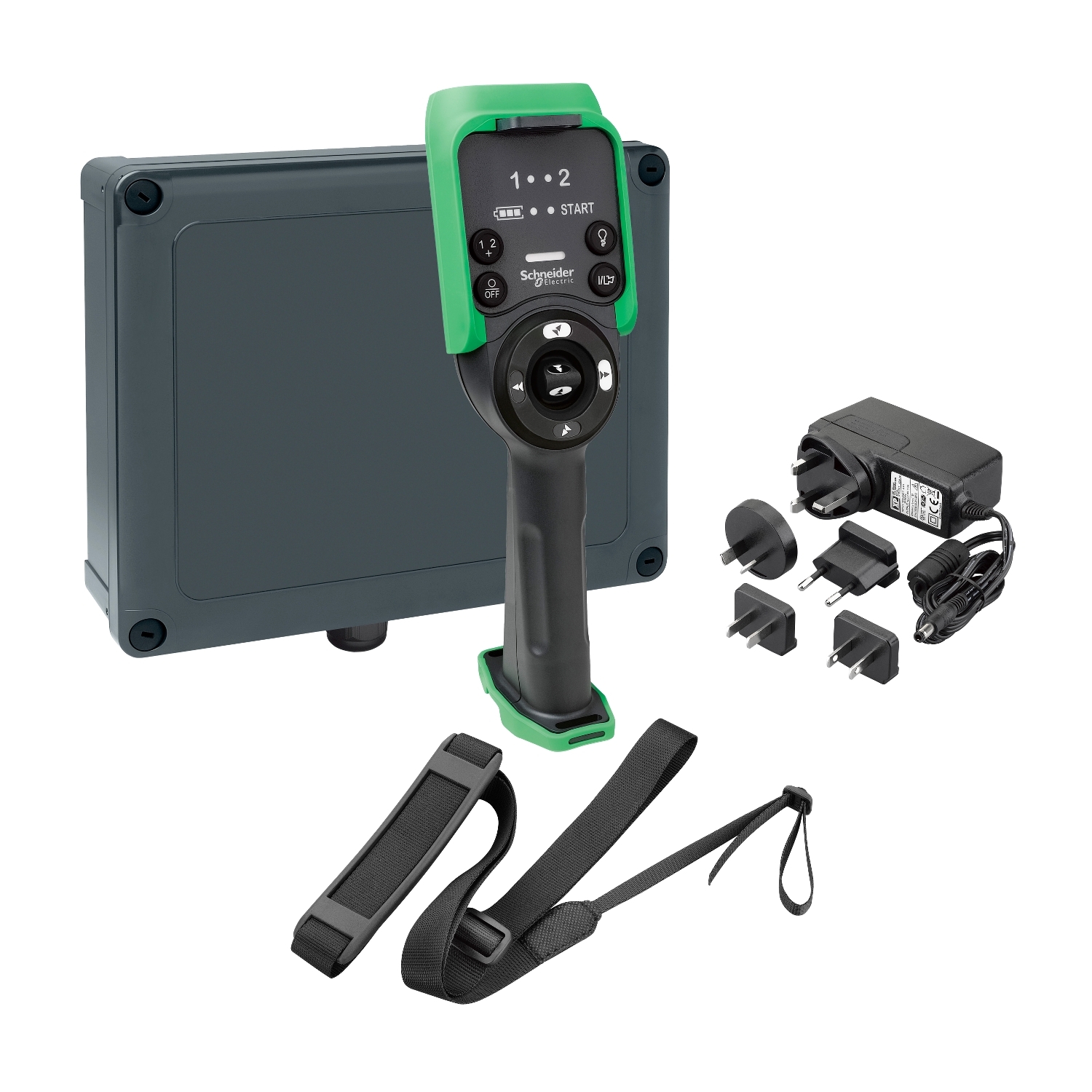 Schneider XARSK8L12W | Wireless remote control system comprising 1 XARS8L12W + 1 charger + 1 shoulder belt + 1 cable USB/RJ45 + 1 config Software