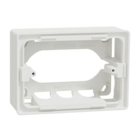 Schneider NU810318 | Surface box, New Unica, 3 modules, 4 knock outs holes, white
